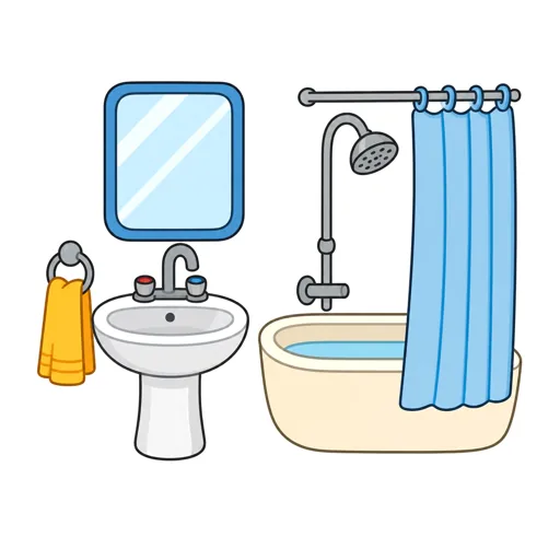 một phòng tắm nhỏ có bồn rửa