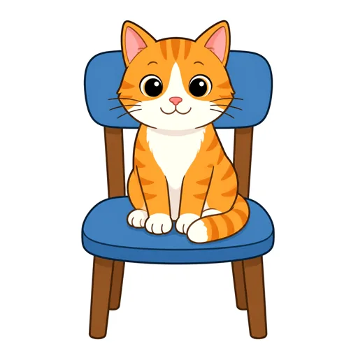 một con mèo ngồi trên ghế