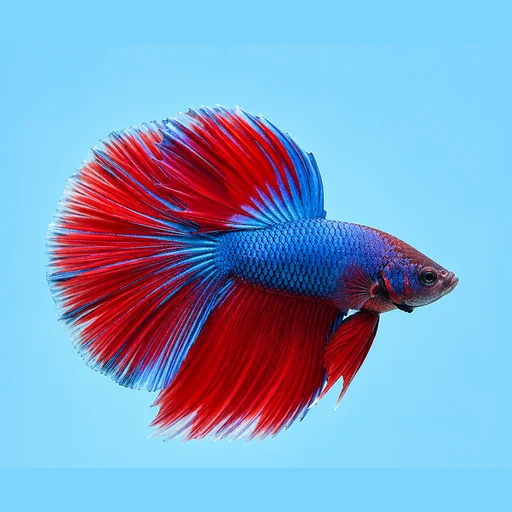 ảnh chụp một con cá betta vây dài rực rỡ