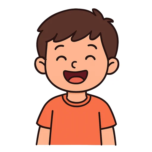 một bé trai đang cười