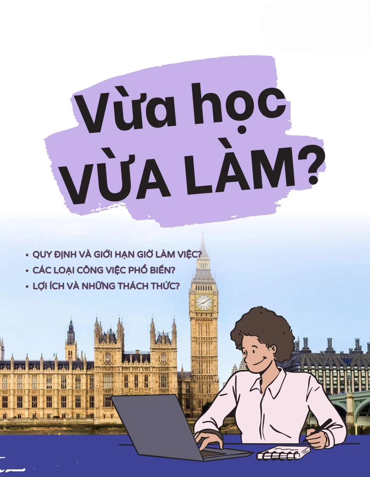 Làm thêm khi du học Anh: được làm bao nhiêu giờ và cần lưu ý gì