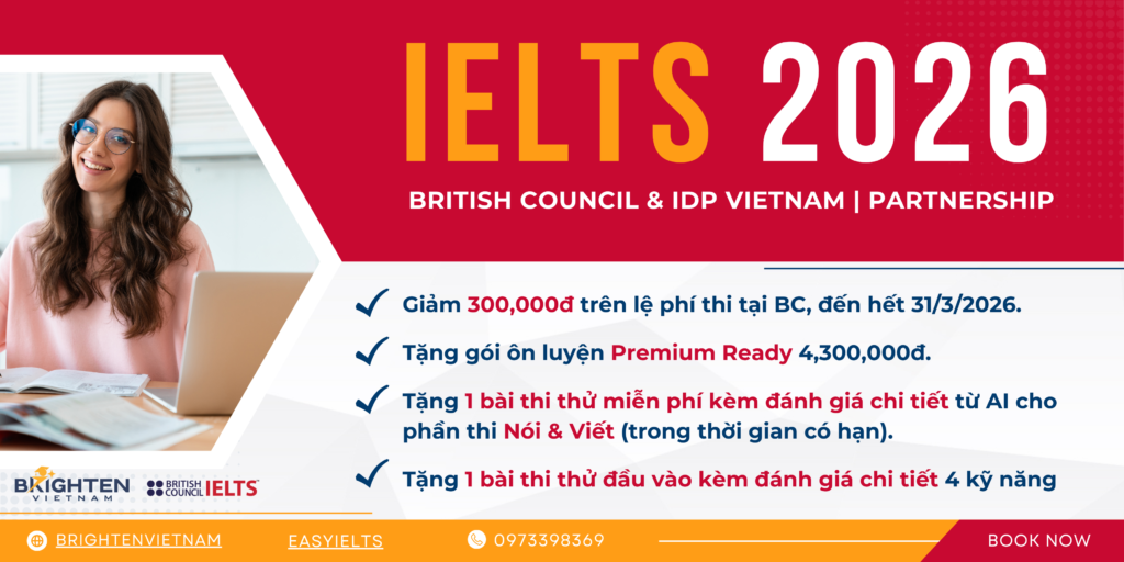ƯU ĐÃI THI IELTS TRÊN MÁY (HỘI ĐỒNG ANH) | 01/01/2026 – 31/03/2026