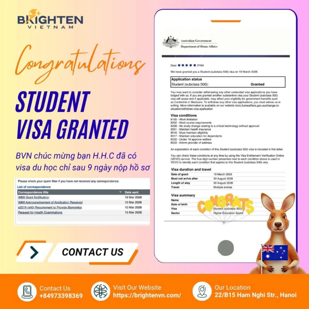 Nhận visa du học Úc sau 9 ngày: hồ sơ đó có gì đặc biệt?