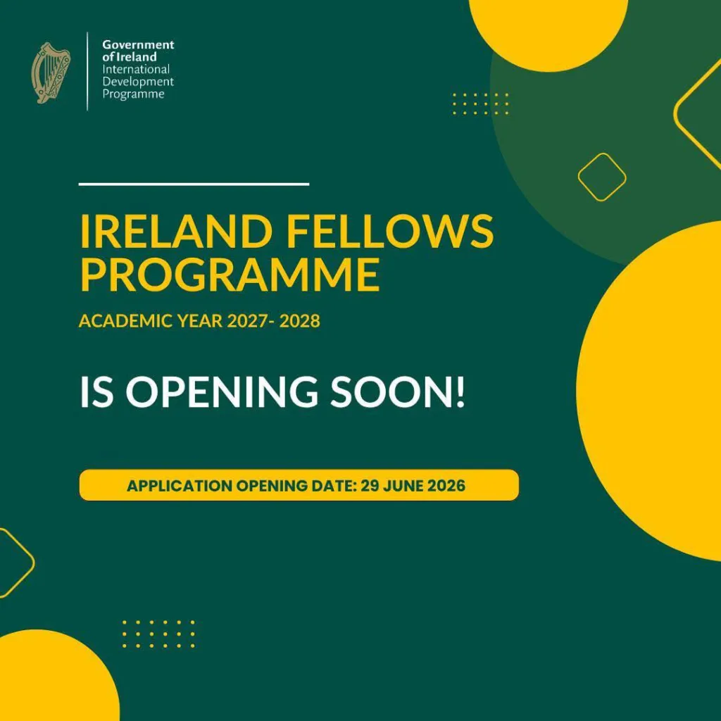 Ireland Fellows Programme: học bổng toàn phần bậc thạc sĩ tại Ireland