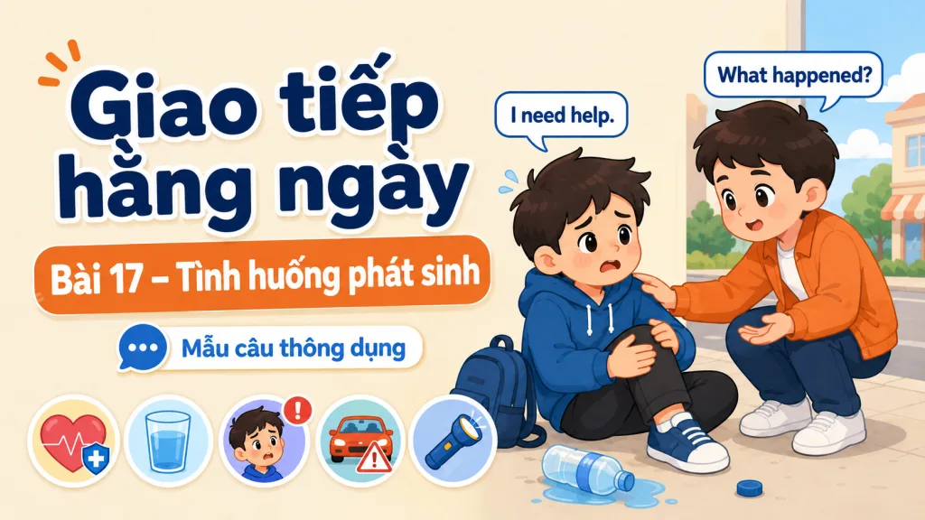 Giao tiếp hằng ngày · Bài 17 — Tình huống phát sinh