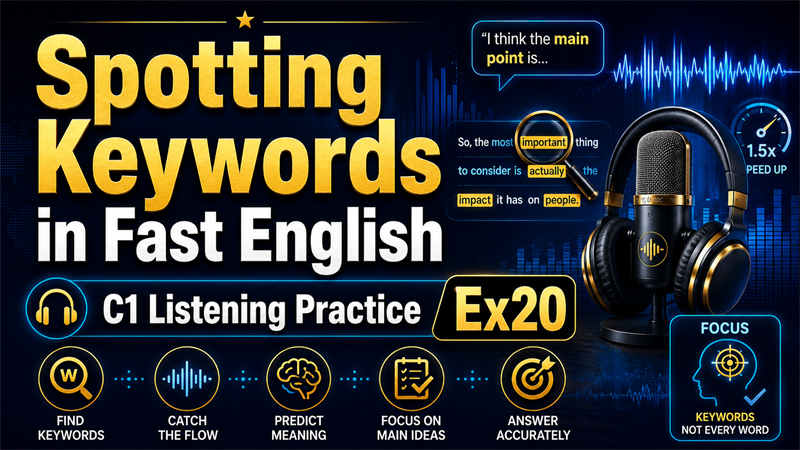 Spotting Keywords in Fast English — C1 Listening Practice