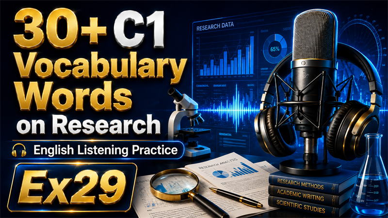 30+ C1 Vocabulary Words on Research — English Listening Practice