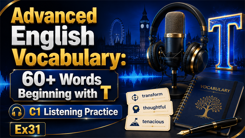 Advanced English Vocabulary: 60+ Words Beginning with T — C1 Listening Practice