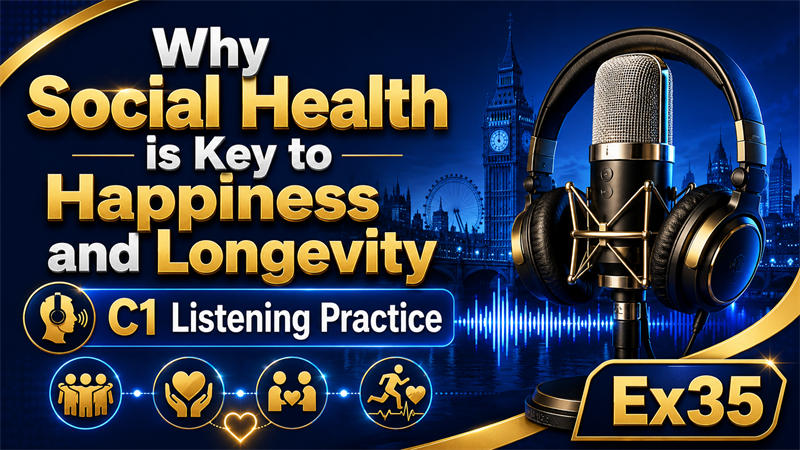 Why Social Health is Key to Happiness and Longevity — C1 Listening Practice